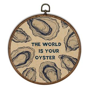Vintage Oyster Wall Art Decor, Inspirational Retro Beach Round Wall Hanging😎